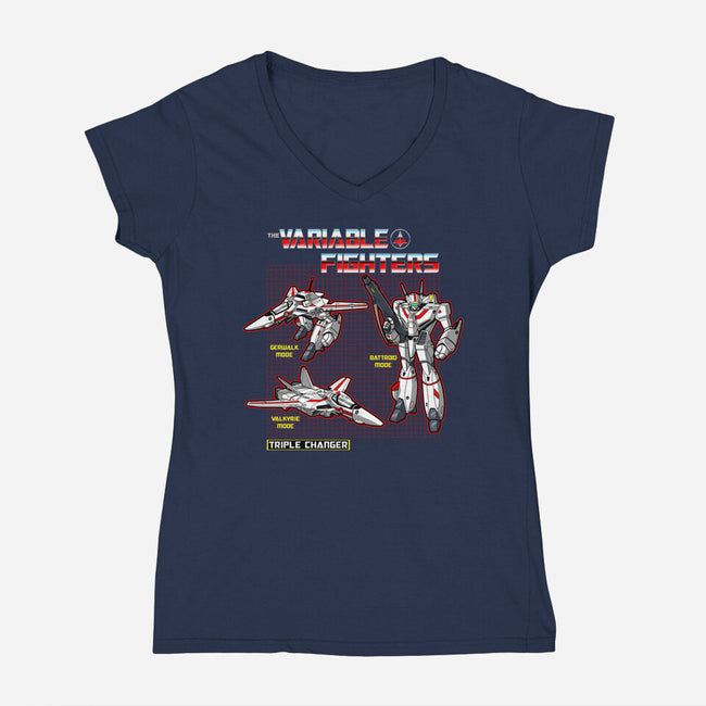 The Variable Fighters-womens v-neck tee-Boggs Nicolas