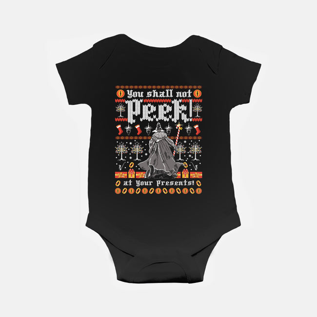 You Shall Not Peek-baby basic onesie-rocketman_art