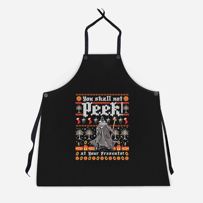 You Shall Not Peek-unisex kitchen apron-rocketman_art