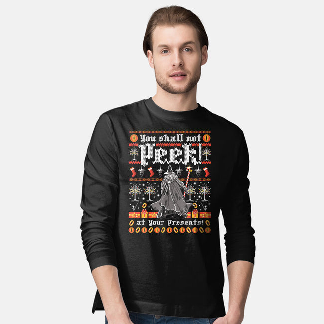 You Shall Not Peek-mens long sleeved tee-rocketman_art