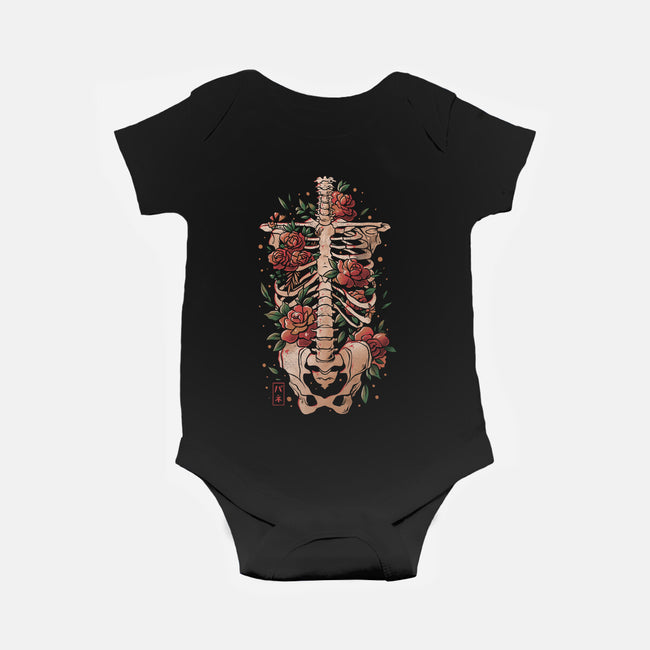 Bones And Flowers-baby basic onesie-eduely