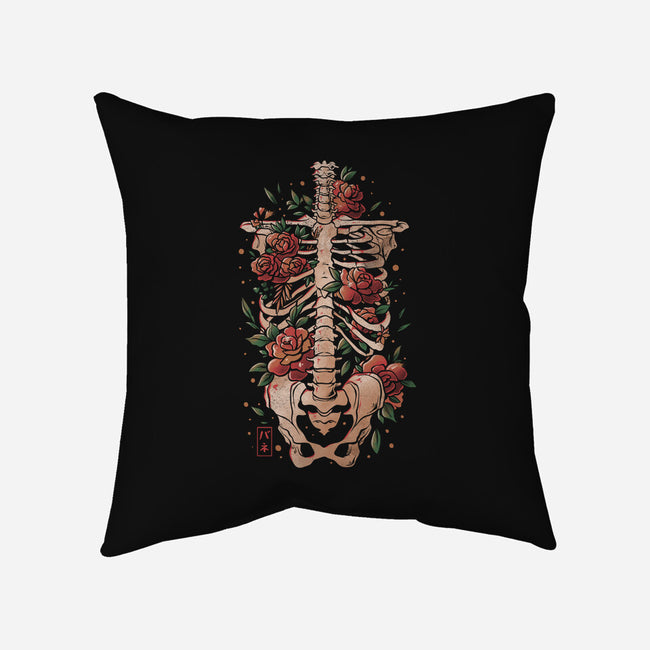 Bones And Flowers-none removable cover w insert throw pillow-eduely