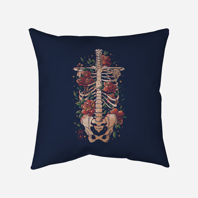 Bones And Flowers-none removable cover w insert throw pillow-eduely