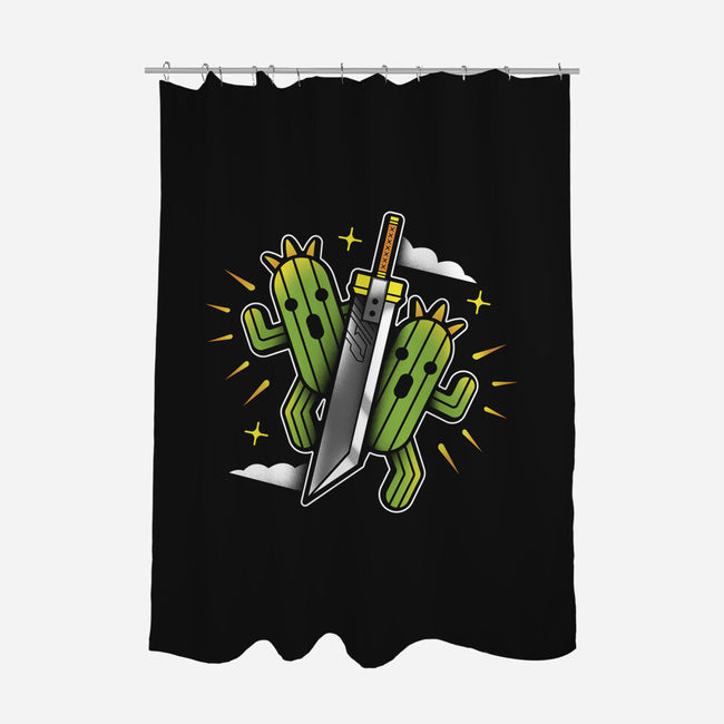 Cactuar Cloud Sword-none polyester shower curtain-Logozaste