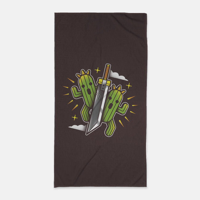 Cactuar Cloud Sword-none beach towel-Logozaste
