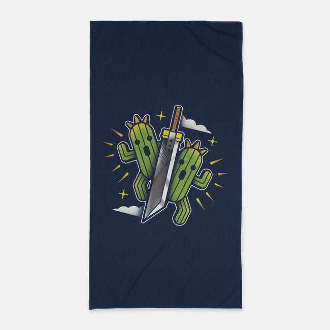Cactuar Cloud Sword-none beach towel-Logozaste