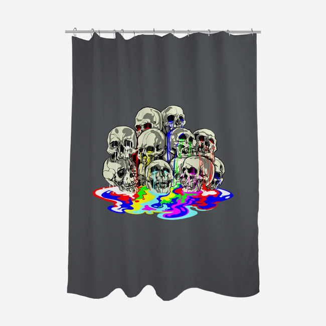Melting Skulls-none polyester shower curtain-zascanauta