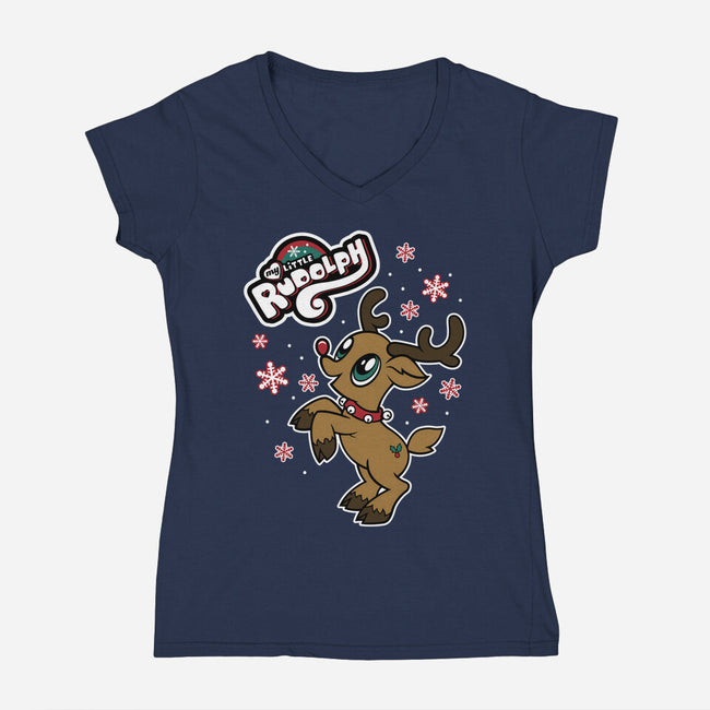 My Little Rudolph-womens v-neck tee-Nemons
