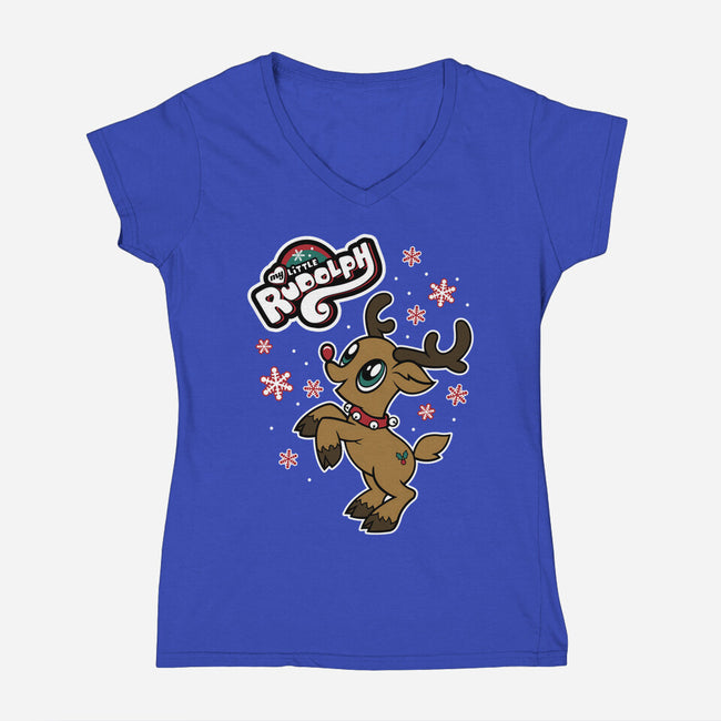 My Little Rudolph-womens v-neck tee-Nemons