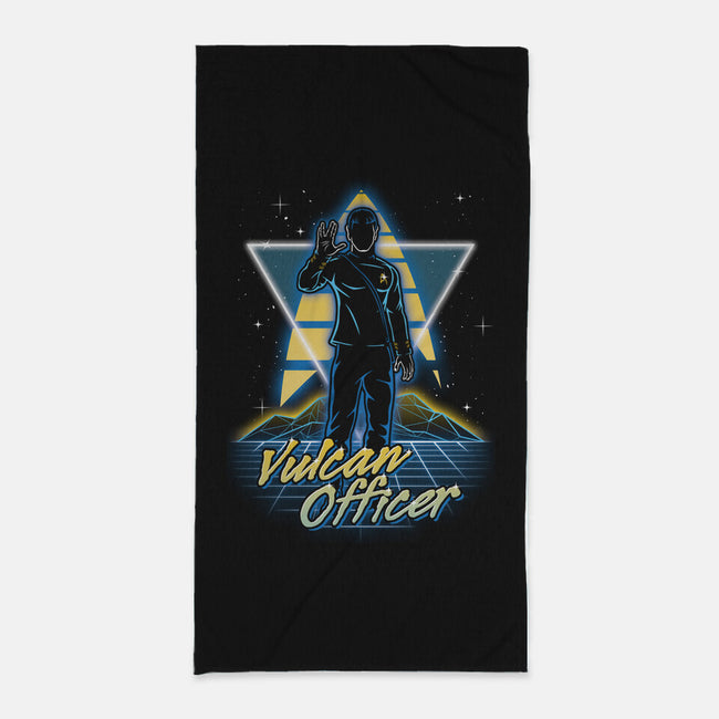 Retro Vulcan Officer-none beach towel-Olipop