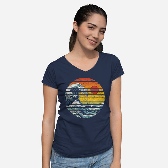 Freak Wave-womens v-neck tee-NMdesign