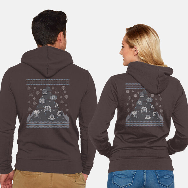 Trekkie Christmas Tree-unisex zip-up sweatshirt-xMorfina
