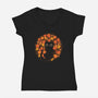 Autumn Cat-womens v-neck tee-ricolaa