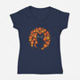 Autumn Cat-womens v-neck tee-ricolaa