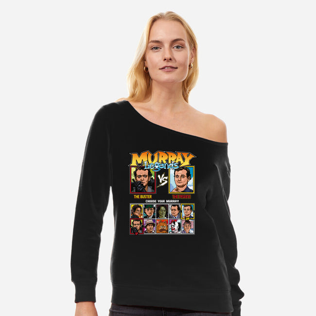 Murray Legends-womens off shoulder sweatshirt-Retro Review