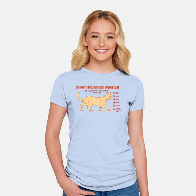 Cat Petting Guide-womens fitted tee-Thiago Correa