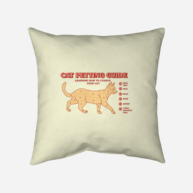 Cat Petting Guide-none removable cover throw pillow-Thiago Correa