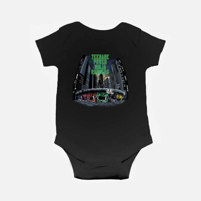 Teenage Power Ninja Rangers-baby basic onesie-zascanauta