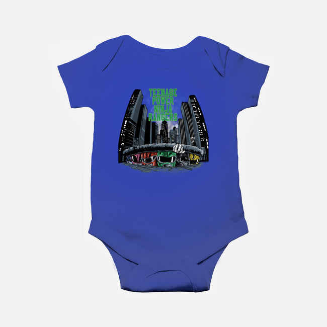 Teenage Power Ninja Rangers-baby basic onesie-zascanauta