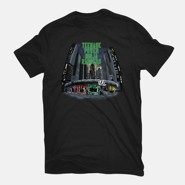 Teenage Power Ninja Rangers-womens fitted tee-zascanauta