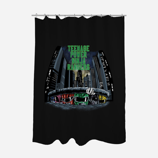 Teenage Power Ninja Rangers-none polyester shower curtain-zascanauta