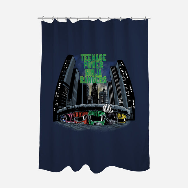 Teenage Power Ninja Rangers-none polyester shower curtain-zascanauta