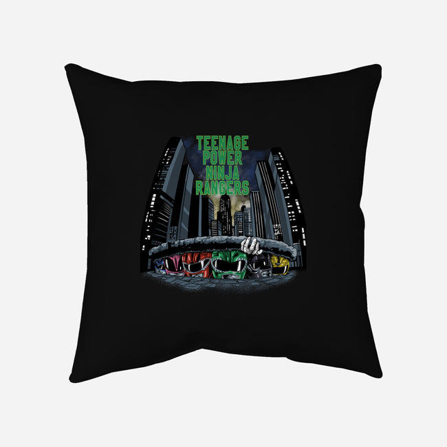 Teenage Power Ninja Rangers-none removable cover w insert throw pillow-zascanauta
