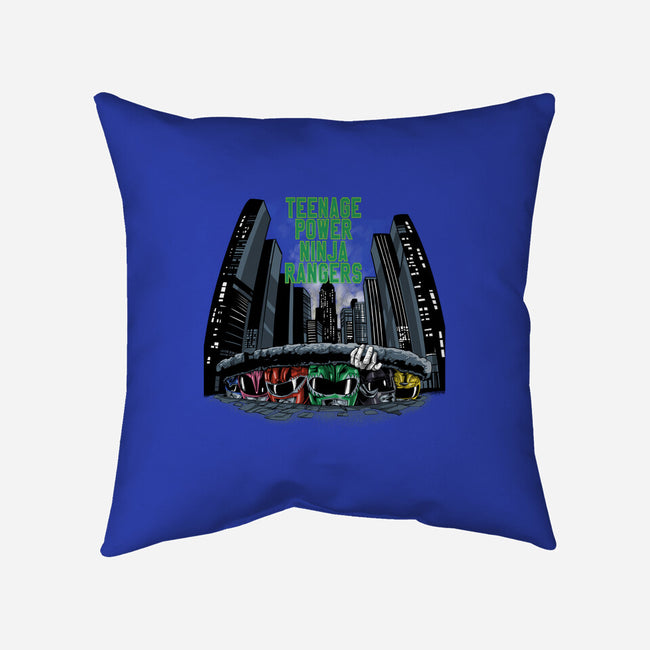 Teenage Power Ninja Rangers-none removable cover w insert throw pillow-zascanauta