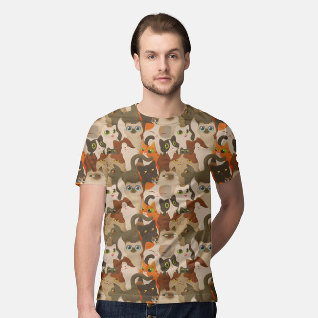 Cats for Days-mens all over print crew neck tee-Kat_Haynes