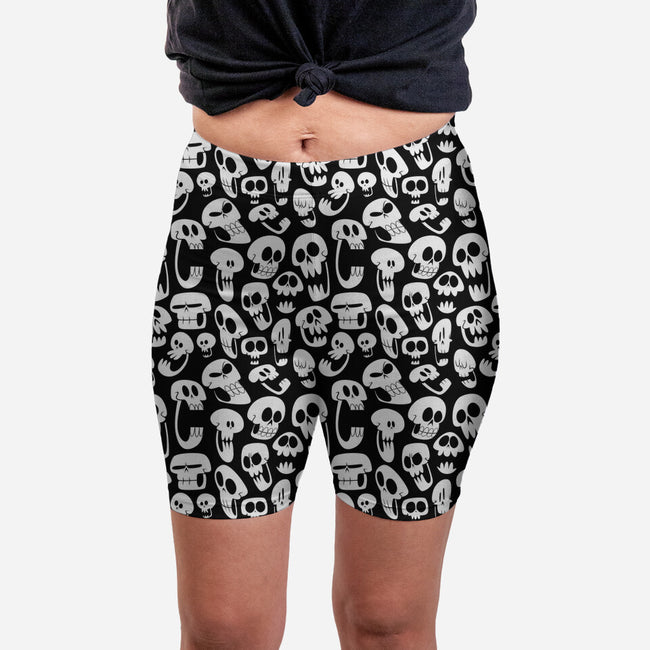 Chatter Bones-womens all over print biker shorts-gollygeesir