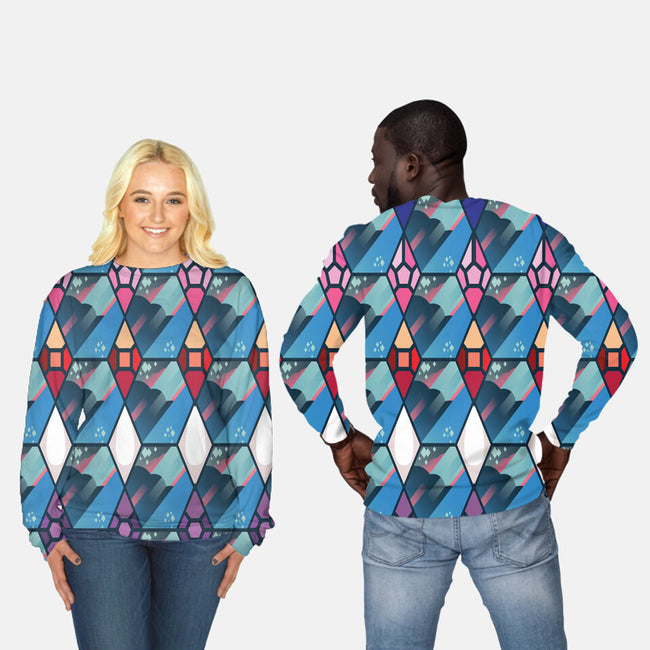 Crystal Gems-unisex all over print crew neck sweatshirt-Kat_Haynes