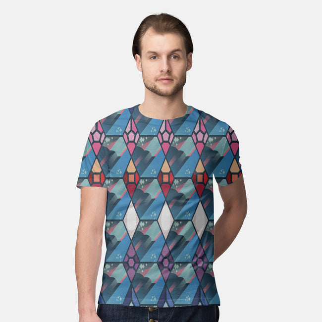 Crystal Gems-mens all over print crew neck tee-Kat_Haynes