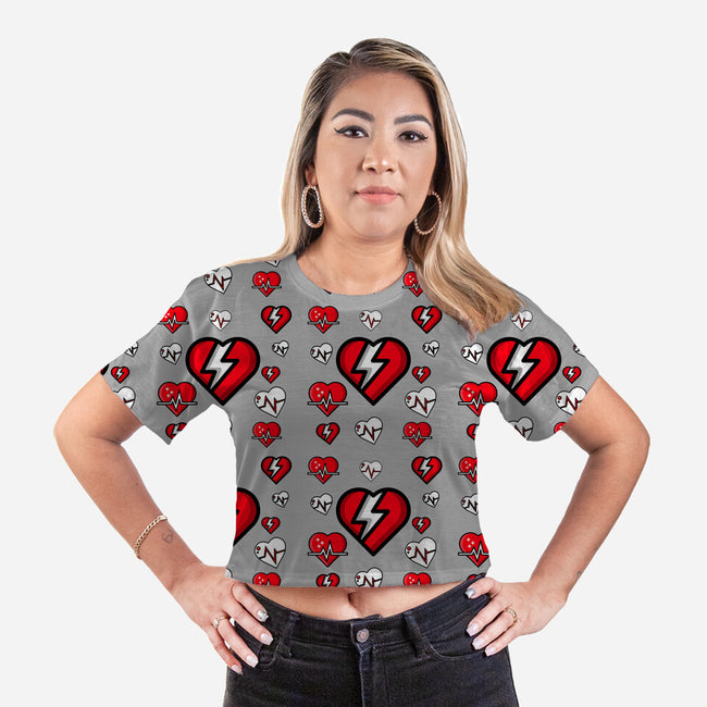Heartattack-womens all over print cropped tee-bradleyheal