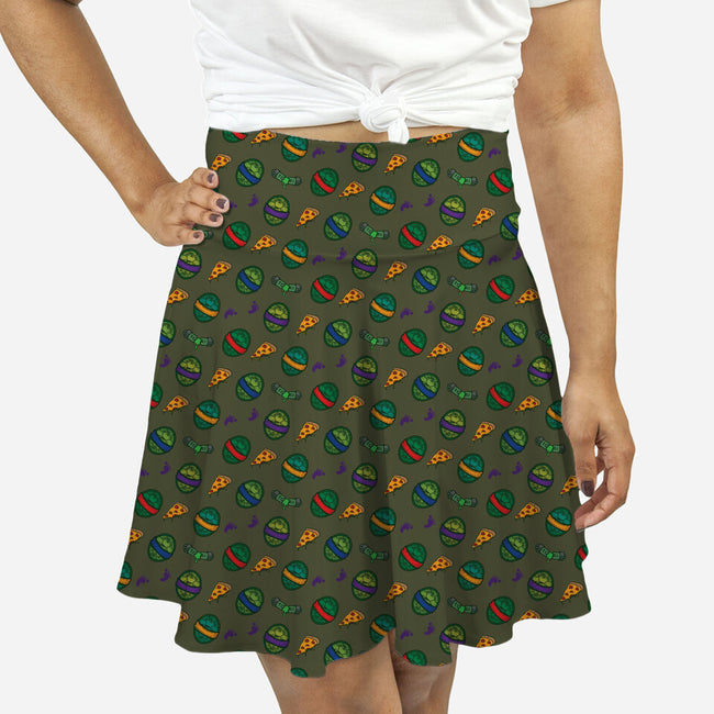 Heroes in a Half Shell-womens all over print skater skirt-Beware_1984
