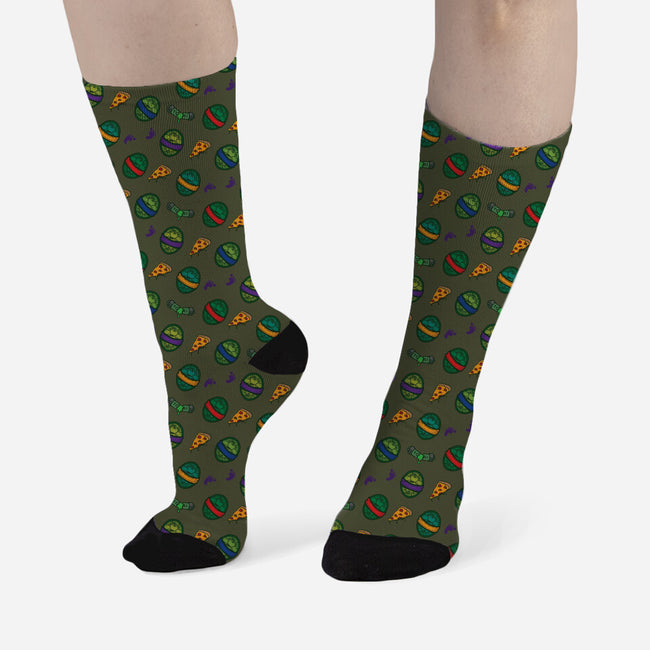 Heroes in a Half Shell-unisex all over print crew socks-Beware_1984