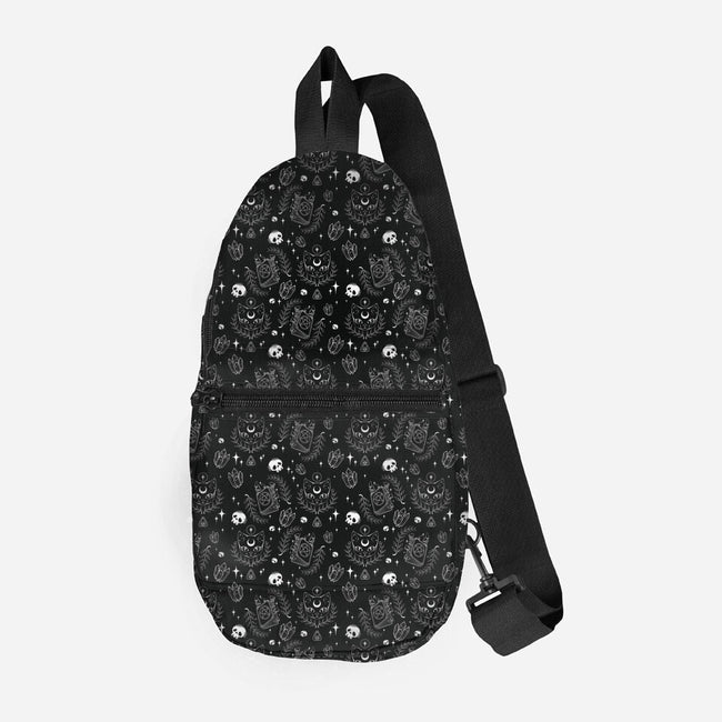 Lunar Spells-none all over print sling bag-ChocolateRaisinFury