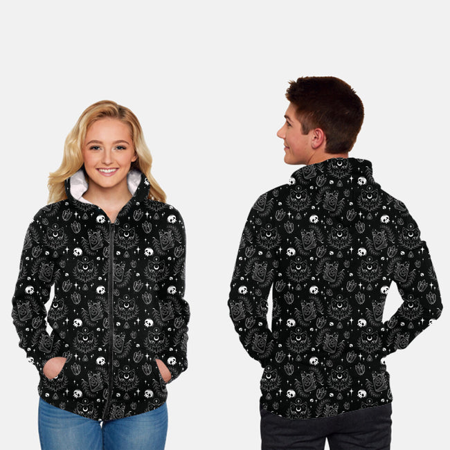 Lunar Spells-unisex all over print zip-up sweatshirt-ChocolateRaisinFury