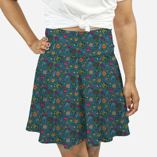 Play the Roll-womens all over print skater skirt-Beware_1984