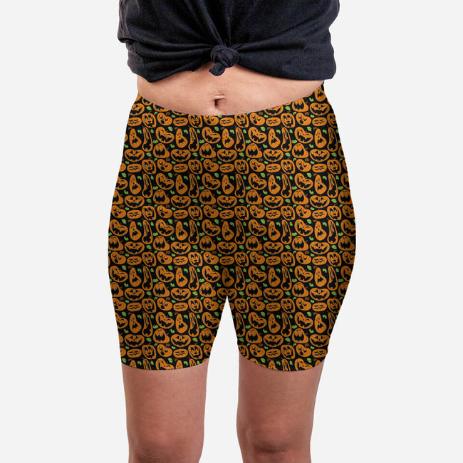 Pumpkin Patch-womens all over print biker shorts-gollygeesir