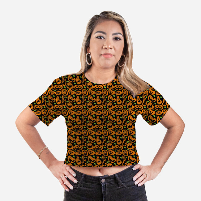 Pumpkin Patch-womens all over print cropped tee-gollygeesir