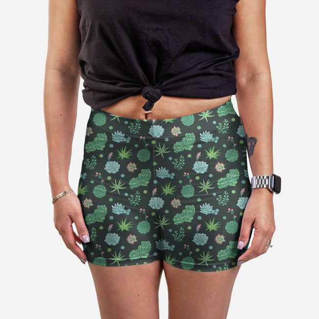 Succulents-womens all over print sleep shorts-Kat_Haynes