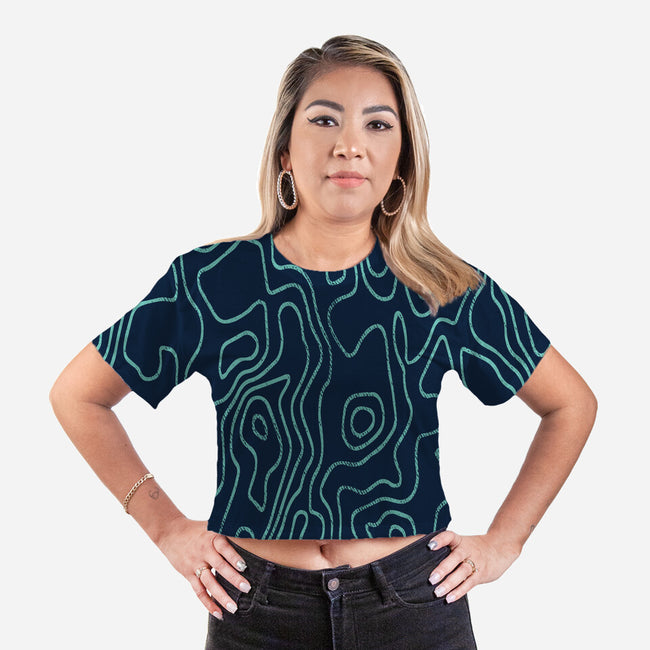 Topographical-womens all over print cropped tee-Beware_1984