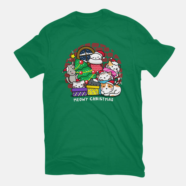 Merry Catmas-womens basic tee-krisren28