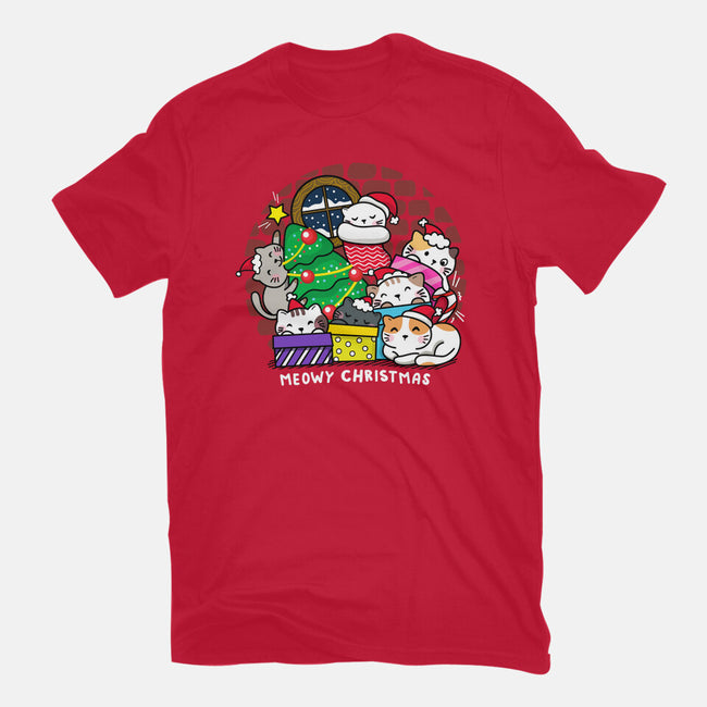 Merry Catmas-womens basic tee-krisren28