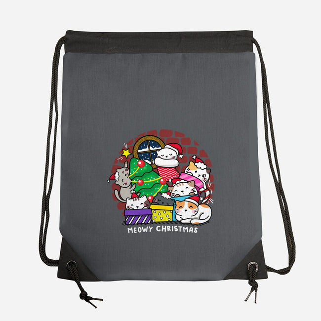 Merry Catmas-none drawstring bag-krisren28