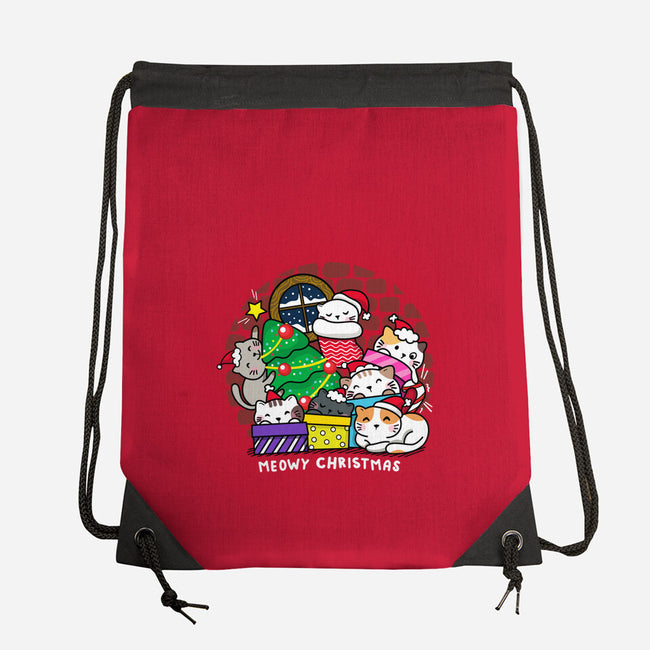 Merry Catmas-none drawstring bag-krisren28