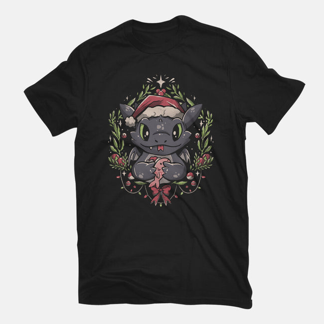 Dragon Christmas-womens fitted tee-eduely