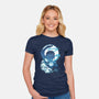 Waterbender Landscape-womens fitted tee-dandingeroz