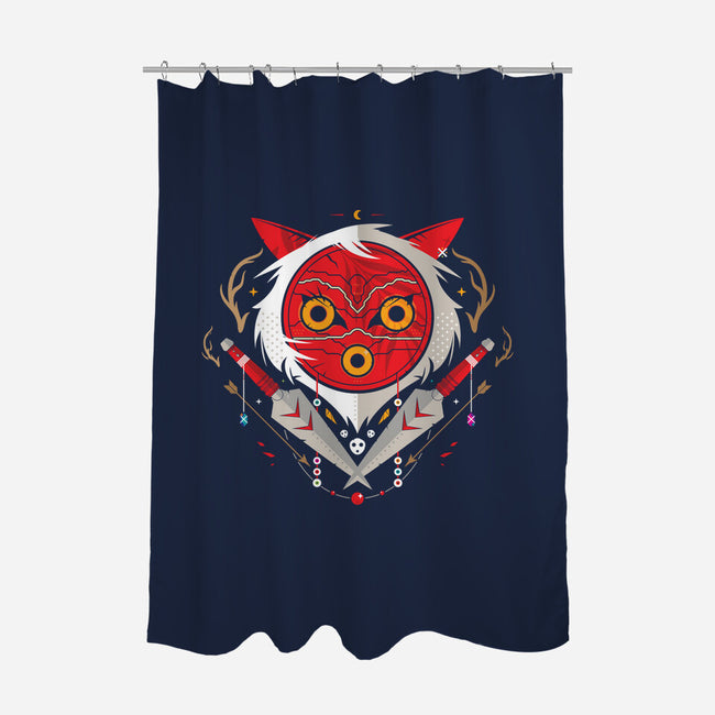 Warrior of the Forest-none polyester shower curtain-BadBox