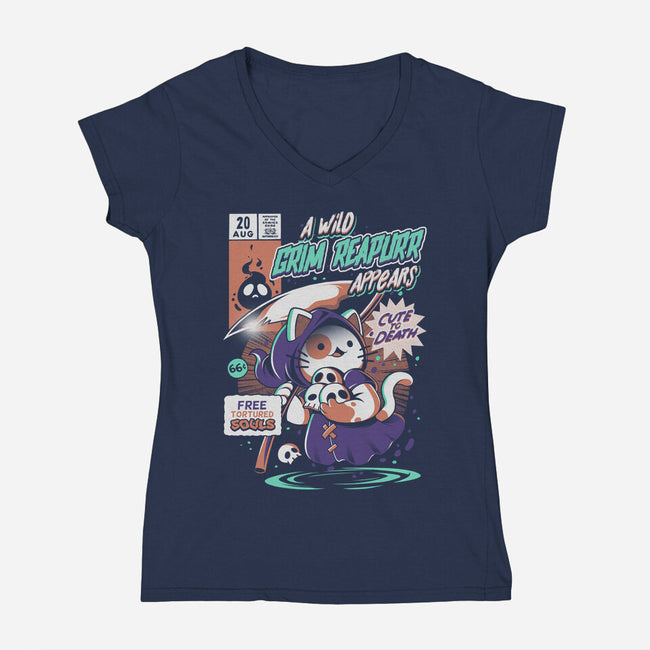Grim Reapurr-womens v-neck tee-ilustrata